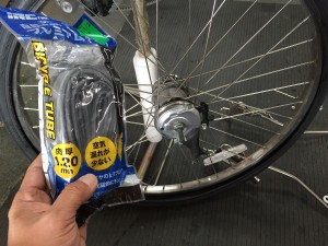 通学自転車の修理